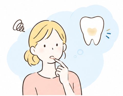 自分の歯を削りたくないと考える女性のイラスト